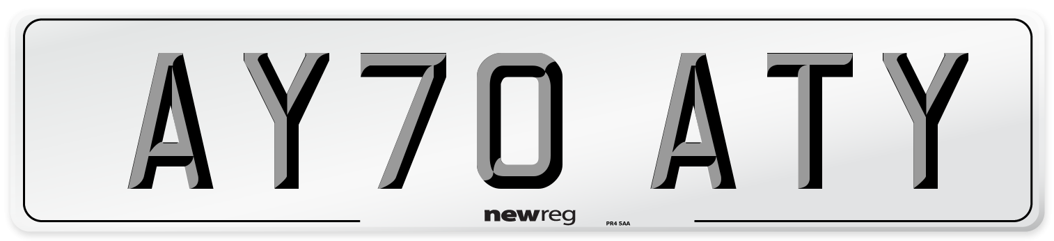 AY70 ATY Number Plate from New Reg
